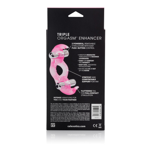 Silicone Triple Orgasm Erection Enhancer - Pink  2