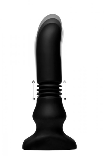Thunder Plugs Silicone Vibrating and Thrusting Plug - Black  4