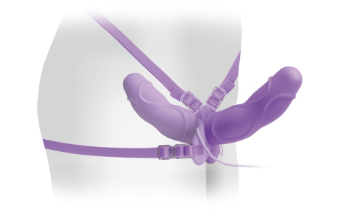 Fetish Fantasy Elite Vibrating Double Delight Strap-on - Purple  3