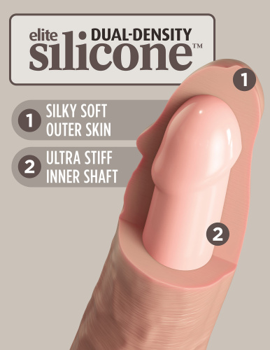 King Cock Elite 9 Inch Silicone Dual Density Cock - Light  5