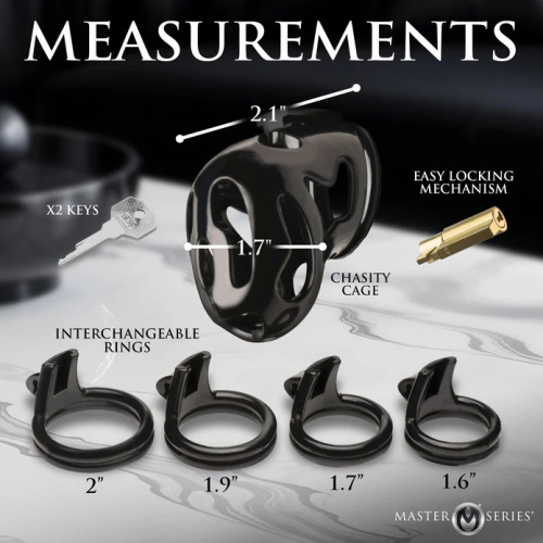 Hard Stop Double Ring Chastity Cage  3