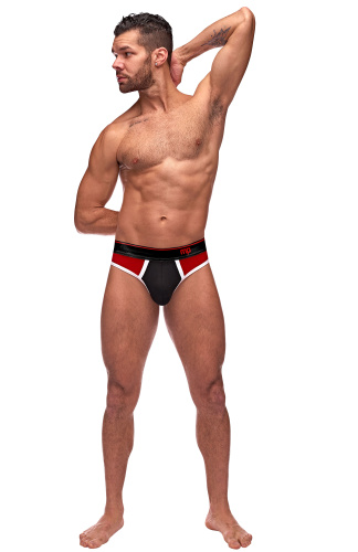 Retro Sport Panel Thong - L/ XL - Red/ Black  3