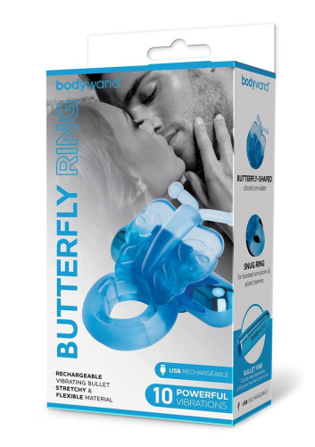 Bodywand Rechargeable Butterfly Ring - Blue  2