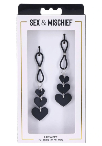 Heart Nipple Ties - Black  3