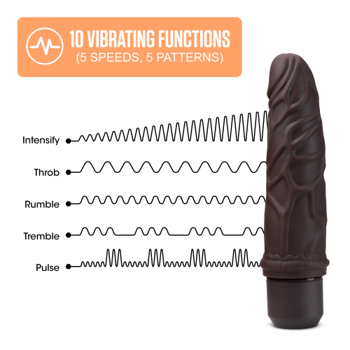 Dr. Skin Silicone - Dr. Robert - 7 Inch Vibrating  Dildo - Brown  4