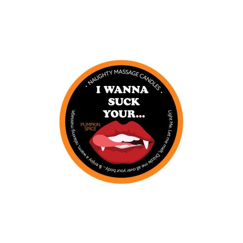 Naughty Massage Candle - I Wanna Suck Your... -  Pumpkin Spice  2