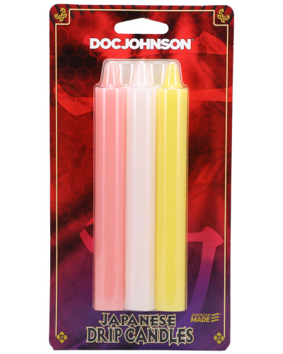 Japanese Drip Candles - 3 Pack - Pink, White, Yellow  4