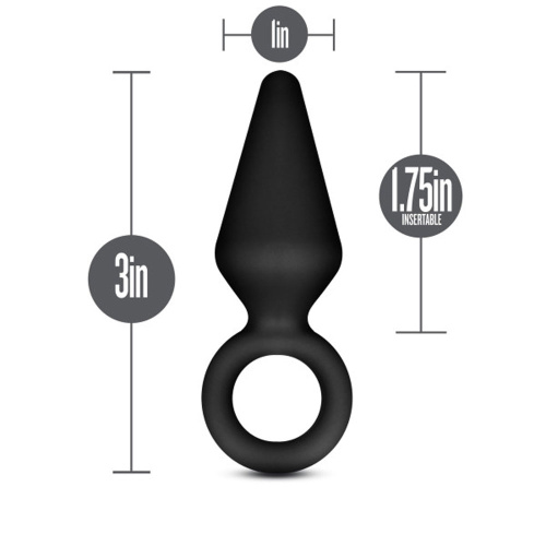 Anal Adventures - Platinum - Silicone Loop Plug - Small - Black  2