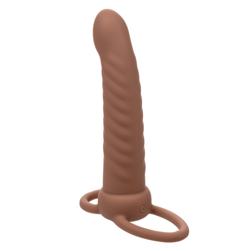 Performance Maxx Rechargeable Ribbed Dual Penetrator - Brown  5