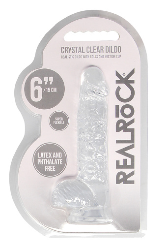 6 Inch Realistic Dildo With Balls - Translucent  5