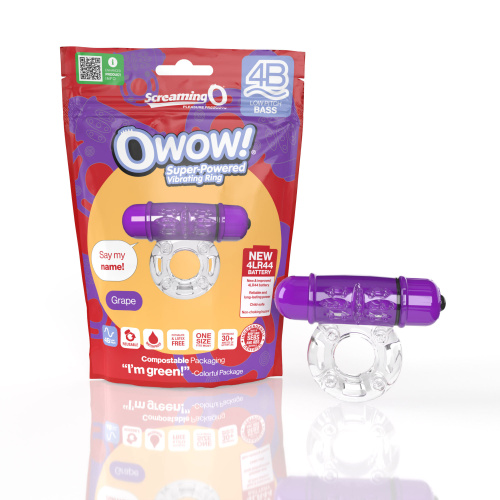 Screaming O 4b - Owow Super Powered Vibrating Ring - Grape  5