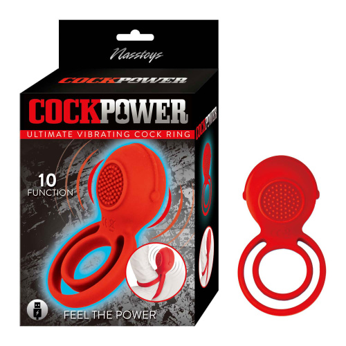 Cockpower Ultimate Vibrating Cockring - Red  2