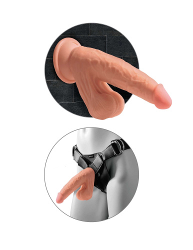7 Inch Triple Density Cock With Swinging Balls - Tan  4