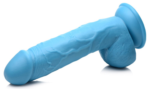 Pop Pecker 8.25 Inch Dildo With Balls - Blue  2