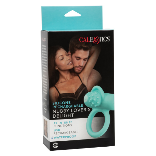 Silicone Rechargeable Nubby Lover's Delight - Blue  2