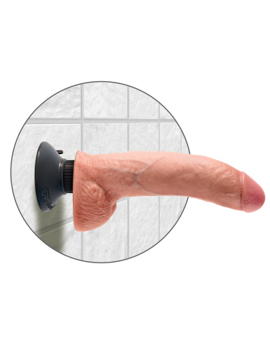King Cock 9-Inch Vibrating Cock With Balls - Flesh  2