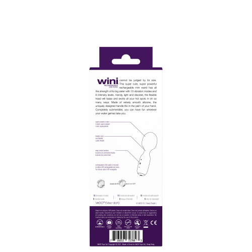 Wini Rechargeable Mini Wand - Purple  3